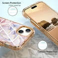 thumbnail image 3 of Casetego for iPhone 15 Case 6.1",Shiny Bling Marble Full Body Protective Support Wireless Charing Bumper Rugged Anti-Scratch Hybrid Rubber Case Cover,Pink, 3 of 6