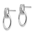 thumbnail image 2 of Auriga Fine Jewelry 925 Sterling Silver Rh-plated Open Oval Diamond Post Dangle Earrings for Women, 2 of 6