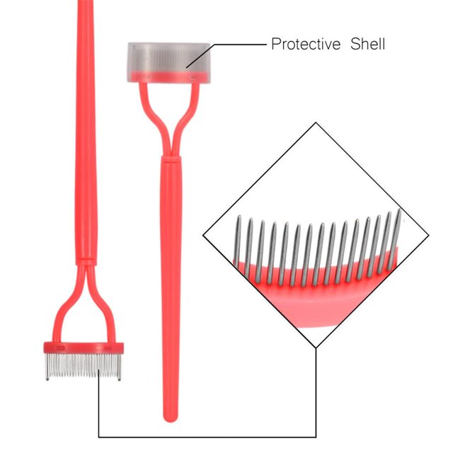 Extensión De ñas Cepillo de material acero Metal Herramienta De Maquillaje Naranja Macarena Cepillo y peine para pestañas