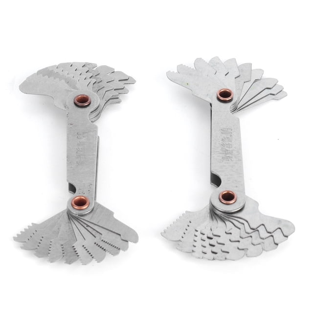 Thread Gauge, 2Pcs Multi Size 20 Blades Screw Pitch Gauges Stainless Steel For Machinery Processing For Screws Calibration