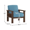 thumbnail image 6 of Lexicon Helena Mid-Century Solid Wood and Fabric Accent Chair in Walnut & Blue, 6 of 7
