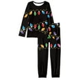 thumbnail image 4 of FKELYI Colorful Lights Women Pajamas 2 PCS Lightweight Women Christmas Pajamas Size L Elastic Long Sleeve Women Pjs,Christmas Gift, 4 of 5
