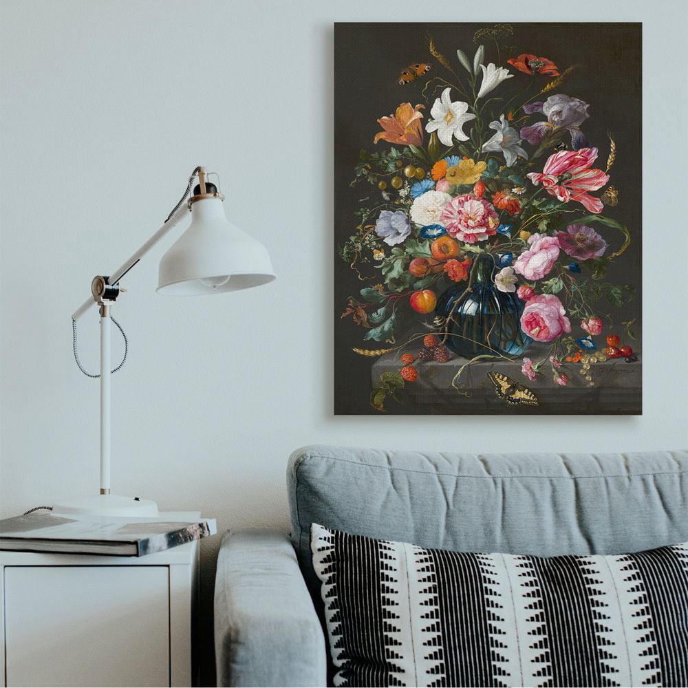 Stupell Industries Elegant Floral Bouquet Butterfly and Fruit Details Canvas Wall Art Design by Ziwei Li, 36" x 48"
