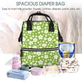 thumbnail image 5 of Xecao Green White Flowers print Large Capacity Nappy Bag is a multi-functional waterproof travel backpack, perfect as a nursing bag or mummy backpack for women, 5 of 6