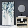 thumbnail image 3 of Eucalyptus Small Stall Shower Curtain, Watercolor Blue Leaves on The Top Plant with Floral Bathroom Curtain Bathtub Home Decor Waterproof Fabric with Hooks, 36"x72", 3 of 6