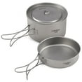 thumbnail image 1 of Lixada 2-Piece Camping Cookware Set Titanium Pot Cooking Set with Foldable Handle and Mesh Carrying Case, 1 of 8