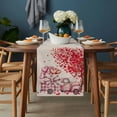 thumbnail image 2 of Valentine's Day Table Runner - 108 Inch Long, Kitchen Dining Table Runner Dresser Scarves, Love Tree Trucks Balloons Beige Romantic Farmhouse Decor for Coffee Tables Wedding Party Banquet, 2 of 8
