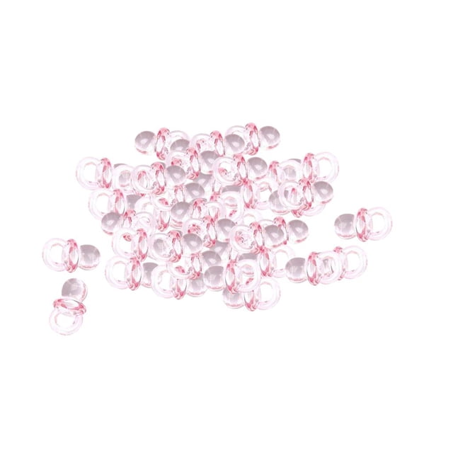 50pcs Rosa Mini Simulado Chupete Para La Decoración De La Torta Del Favor Del Partido De La Fiesta De Bienvenida Al Bebé De La Muchacha Zulema Abalorios para chupetes pequeños