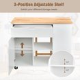 thumbnail image 6 of Gymax Kitchen Island Cart Rolling Serving Trolley w/ Drop Leaf Spice Rack Shelves White, 6 of 10