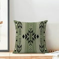 thumbnail image 3 of Boho Sage Green Carpet Throw Pillow Covers 18x18 Set of 2, Rustic Tribal Decorative Throw Pillow Covers Antique Sage Green Linen Outdoor Cushion Cover for Sofa Couch Farmhouse Decor, 3 of 10