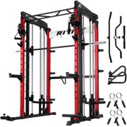 RitFit M1 1.0 Smith Machine Multi-function Squat Rack Power Cage for Home Gym, Power Rack and Packages