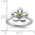 thumbnail image 2 of Sterling Silver Polished Peridot Flower Ring, 2 of 5