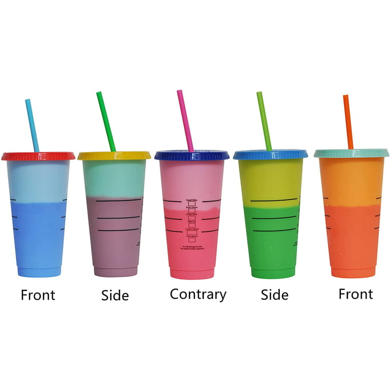 FUNUS 24oz Christmas Color Changing Tumblers Cups With Lids and