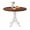 Walnut, variant on Furnibear Wooden Round Dining Table for 4 with Curved Trestle Legs and Adjustable Foot Pads for Kitchen and Dining Room, Walnut