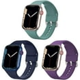 thumbnail image 1 of BXUXOHS (1/3Pack) Sport Band for Apple Watch Bands 44mm 45mm 38mm 49mm 40mm 41mm 42mm Women Men, Adjustable Elastic Silicone Band Wristbands Replacement for iWatch Series Ultra 8 7 SE 6 5 4 3 2 1 Nike, 1 of 10