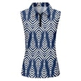 thumbnail image 6 of IYYVV Polo Shirts for Women Golf Workout Collared V Neck Sleeveless Top Zip Up Gym Tennis Shirt Active Summer Athletic Tops Blue XL, 6 of 7
