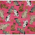 thumbnail image 4 of oneOone Cotton Poplin Twill Magenta Fabric Cat Sewing Craft Projects Fabric Prints By Yard 56 Inch Wide-7D0, 4 of 4