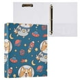 Cartoon Dogs with Space Hardcover 3 Ring Binder 1.5 inch Round