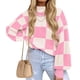thumbnail image 1 of Suéter de Punto Acanalado de Larga con Cuello Alto y Corte Holgado para Mujer, Ideal para Otoño Rosa XXXL, 1 of 9