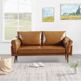thumbnail image 5 of Vonanda Faux Leather Loveseat Sofa, 59'' Brown Love seat, 2 Seater Sofa for Living Room, Caramel, 5 of 5