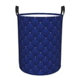 thumbnail image 6 of Lsque Navy Blue pattern Laundry Hamper Basket, Tall Woven Rope Hamper Basket for Clothes, Lightweight Storage Basket, Collapsible Waterproof-Small, 6 of 8