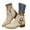 White, variant on Women's Ankle Boots Low Chunky Stacked Heel Slip on Dress Booties Side Zipper Buckle Short Boot