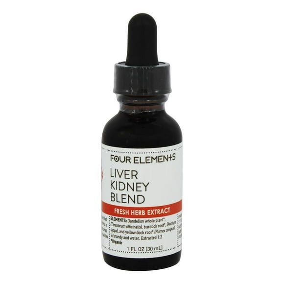 Four Elements Herbals - Fresh Herb Extract Tincture Liver Kidney Blend - 1 oz.