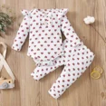 thumbnail image 4 of PatPat Baby Girl Set Cotton All Over Bear Love Heart Print Baby Long-sleeve Ribbed Romper and Pants Set,2-Pack,6-9 Months, 4 of 9