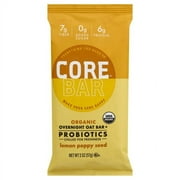 CORE Foods Organic Probiotic Overnight Oat Bar Lemon Poppy Seed