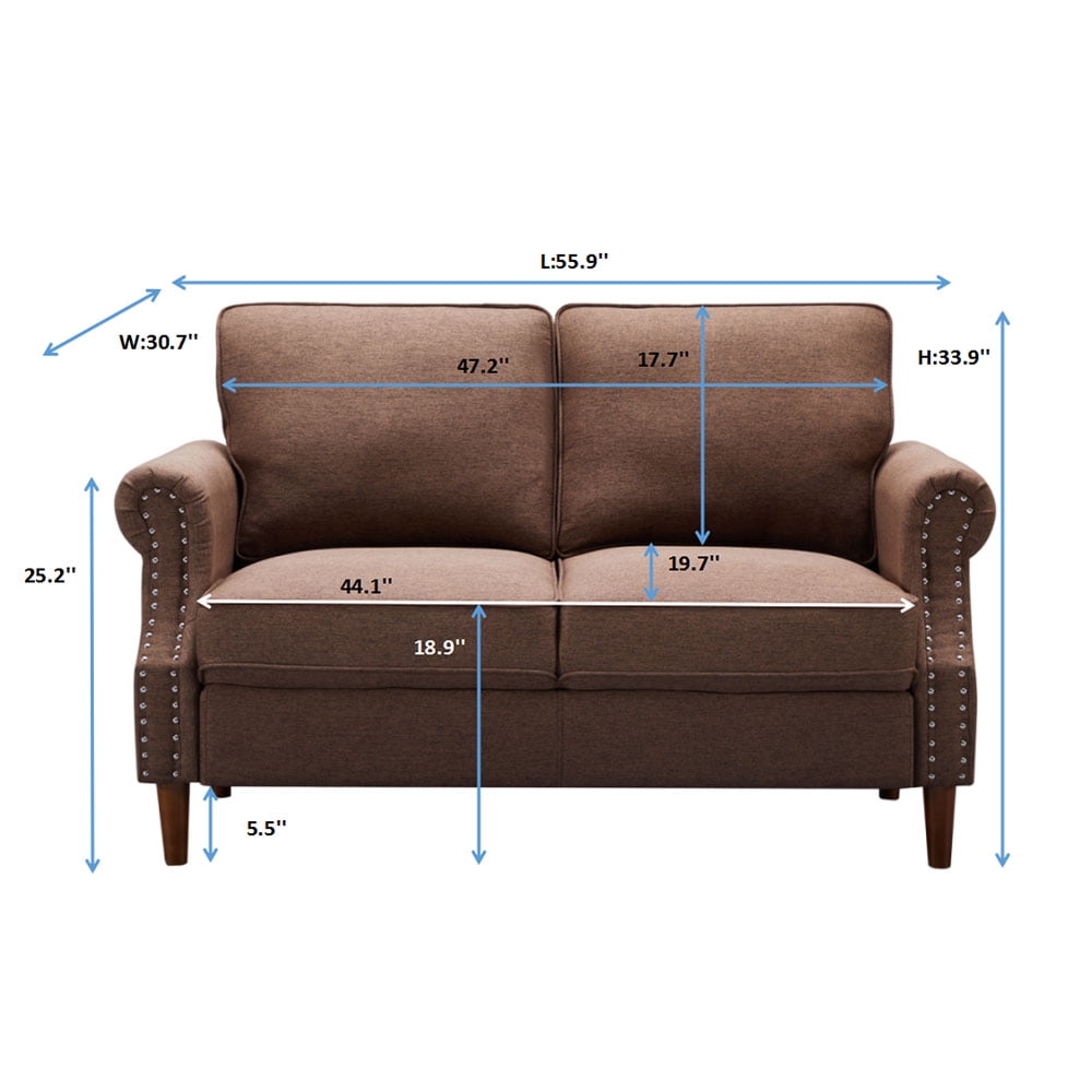 Kepooman Modern 2 Piece Sofa and Loveseat Set for Living Room Bedroom Office, Brown Kepooman Modern 2 Piece Sofa and Loveseat Set for Living Room Bedroom Office, Brown