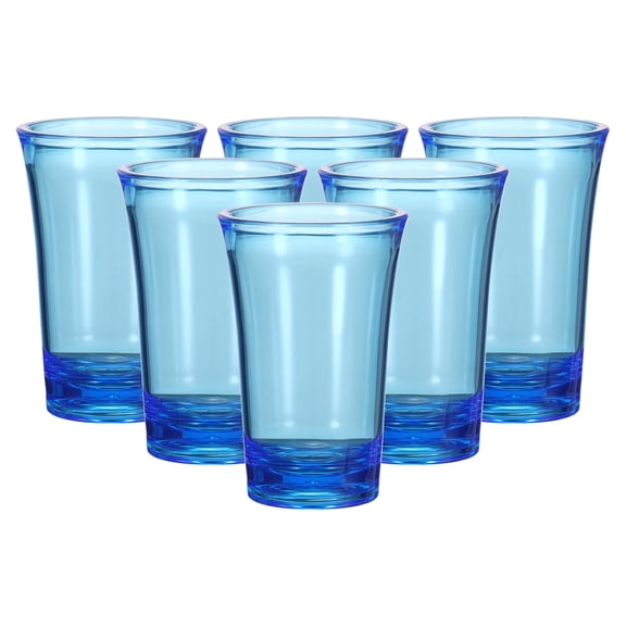 Uxcell 6pcs Shot Glasses 1.2oz Polystyrene Shot Glasses Ombre Multicolored Shot Glasses Bulk for Cocktail Round Shot Glasses Spirits Liquors, Blue