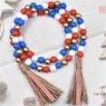 thumbnail image 5 of Utoimkio 4th of July Patriotic Wood Bead Garland American Wooden Beads String Jute Rope Tassel,Farmhouse Rustic Hanging Bead Garland for Memorial Independence Day Wall Decor Gift, 5 of 5
