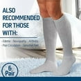 thumbnail image 3 of Diamond Star Diabetic Over the Calf Premium Cushion Cotton Knee High Comfortable Socks for Men (Grey - 6 Pairs, Shoe Size 13-16), 3 of 6
