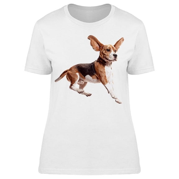 Jumping Beagle T-Shirt Women -Image by Shutterstock, Female Medium