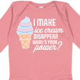 thumbnail image 4 of Inktastic I Make Ice Cream Disappear What's Your Power Boys or Girls Long Sleeve Baby Bodysuit, 4 of 5
