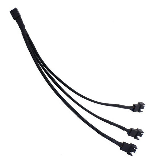 Jiandong Fan Splitter Mainboard CPU 4 PIN Fan Extention Cables PWM 4P Adapter Cable Computer Case Mainboard 4 PIN Power Cables Connectors Fan Splitter (Black)(10.63X0.59X0.39Inch)