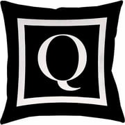 IDG Classic Block Monogram Decorative Pillow - Black