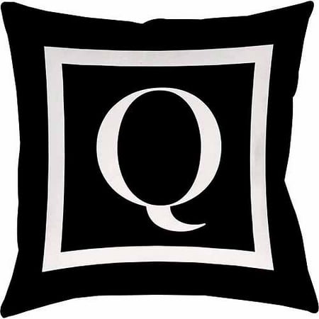 IDG Classic Block Monogram Decorative Pillow - Black