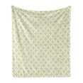 thumbnail image 1 of Yellow and Blue Soft Flannel Fleece Throw Blanket, Traditional Scandinavian Flowers on Foliage Background, Cozy Plush for Indoor and Outdoor Use, 60" x 80", Earth Yellow Pale Yellow, by Ambesonne, 1 of 6