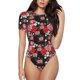 thumbnail image 1 of Fotbe Rose Flowers Body de Mujer con Cuello Redondo y Mangas Cortas, Sin Mangas Ajustado, Suave, Cómodo y Básico-Large, 1 of 7