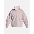 thumbnail image 5 of No Boundaries Boxy Fit Quarter Zip Fleece Sweatshirt with Long Sleeves, Men's XS-4XLT, 5 of 5