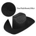 thumbnail image 3 of Women Men Disco Sparkly Cowboy Hat for Music Festivals Party Space-Black, 3 of 5