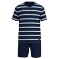 thumbnail image 1 of TOM TAILOR Pijama corto para hombre - shorty, cuello redondo, algodón, jersey sencillo Azul/Blanco M (Medium), 1 of 3