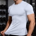 thumbnail image 4 of Wrtxtat Muscle Shirts for Men Crewneck Slim Fit Short Sleeve Tshirts Lighwteight Summer Basketball Running Trainnig Gymnastics Tee Shirt White XXL, 4 of 9