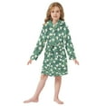 thumbnail image 6 of FORMRS Niños Bathrobe Unisex Hooded Robe Soft Plush Pajamas Sleepwear, Size 2-3T, Small White Flowers, 6 of 7
