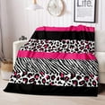 thumbnail image 4 of Hot Pink Leopard Throw Blanket, Cheetah Print Blanket, Black and White Zebra Print Blanket, Cozy Warm Lightweight Soft Fluffy Fuzzy Plush Flannel Fleece Blanket for Couch, Sofa, 40"x50", 4 of 7