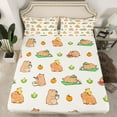 thumbnail image 2 of Manfei Cute Capybara Bed Sheets,Cartoon Animal King Sheets,Watermelon Orange Sheet Set For Boy Girl,Super Cozy Room Decor,4pcs, 2 of 7