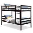 thumbnail image 2 of Giantex Twin Bunk Bed, Solid Wood Twin Over Twin Bunk Bed, Bunk Beds with with Ladder and Safety Rail (Espresso), 2 of 8