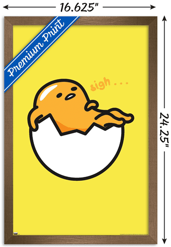 Gudetama - Sigh Wall Poster, 14.725" x 22.375" Framed