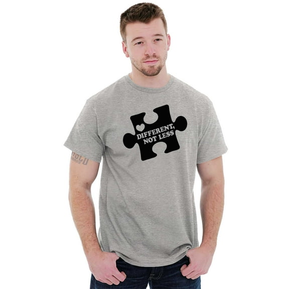Different Not Less Autism Puzzle Men's Graphic T Shirt Tees Brisco Brands S